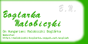 boglarka malobiczki business card